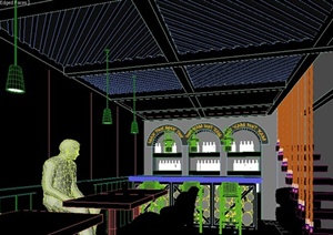 现代某酒吧装修设计3DMAX模型