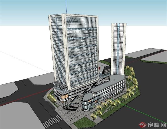 昆明某地商业中心建筑设计SU模型(1)
