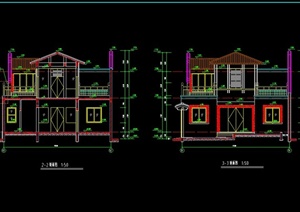 某古典中式两层住宅建筑设计CAD图