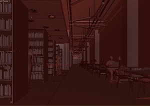 某图书馆室内装修设计3DMAX模型