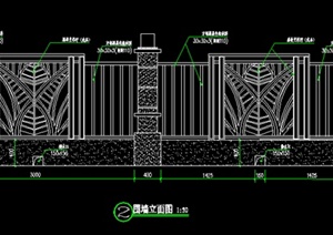 一个围墙设计CAD方案图