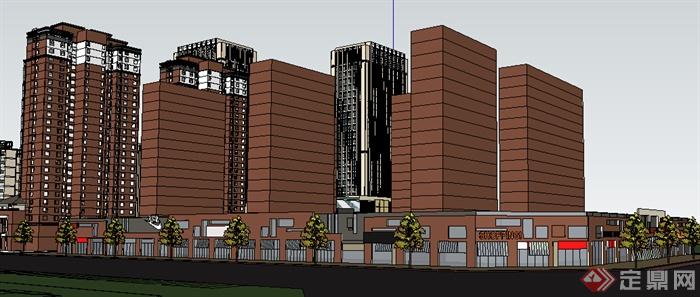 某商业地块综合体SU模型(2)