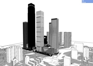 某大型城市商业综合体建筑设计SU(草图大师)模型