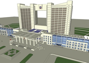 某政府办公楼建筑设计SU(草图大师)模型