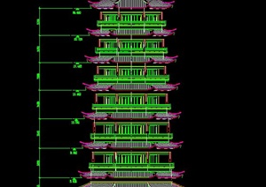 某七层塔建设计CAD施工图