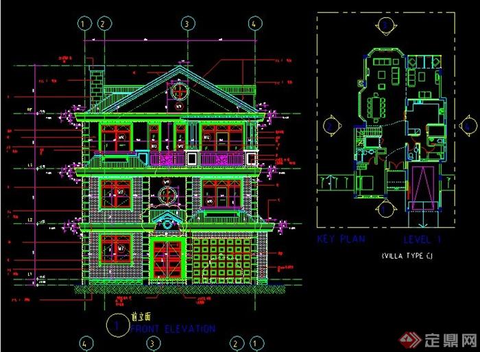 某两层别墅建筑设计CAD施工图(1)