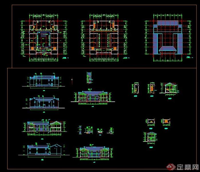 某仿古建筑设计CAD方案图(2)