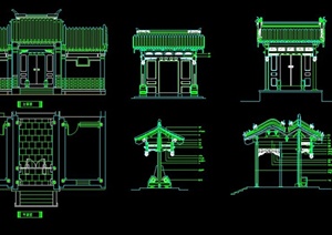 多款中式风格大门设计CAD图纸