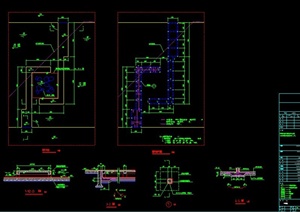 某景观水帘亭及跌水施工设计CAD详图