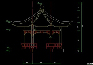某六角亭结构设计CAD图