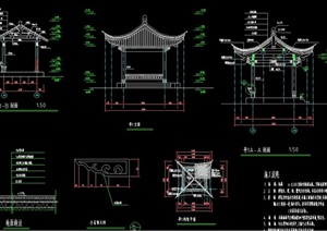 某古典中式亭廊设计CAD施工图