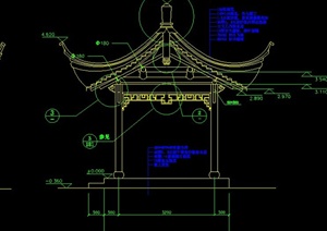 某古典中式亭子设计CAD施工图