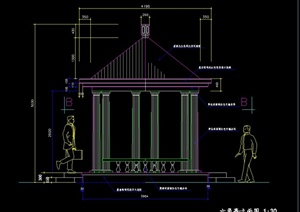 某欧式六角亭设计CAD施工图