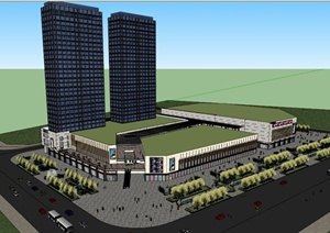 某城市商业中心建筑设计SU(草图大师)模型
