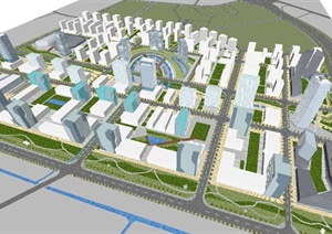 温江农科城城市建筑设计SU(草图大师)模型