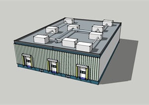 某工厂大型冷库建筑设计SU(草图大师)模型