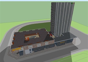 绿地集团某商业地块建筑设计SU(草图大师)模型