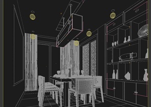 住宅餐厅室内设计3DMAX模型