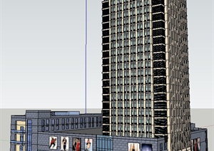 现代风格商场及高层酒店建筑设计SU(草图大师)模型