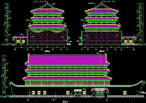 中式古建仿古船建筑设计图纸