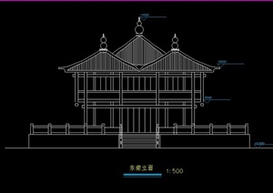某寺庙建筑和景观节点设计方案图