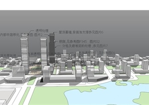 某现代多栋办公建筑设计SU(草图大师)模型