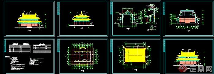 中式古建殿堂建筑设计图纸(3)