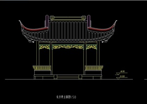 某古典中式长方亭设计CAD全套施工图