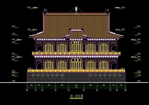 某寺庙古建筑设计CAD方案图