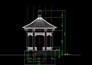 某单檐圆亭结构设计CAD图