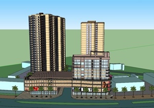 某现代商住区建筑设计SU(草图大师)模型