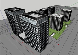某酒店办公区建筑设计SU(草图大师)模型