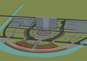 某广场景观建筑设计3DMAX模型