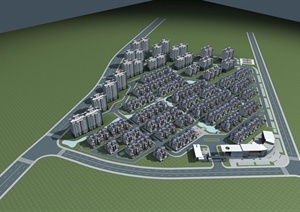 现代风格住宅区建筑设计3dmax模型