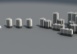 现代风格科技城住宅小区建筑设计3dmax模型