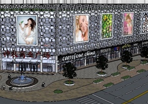 现代风格商业购物广场建筑设计SU(草图大师)模型