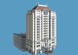 现代风格办公楼、酒店建筑设计3dmax模型