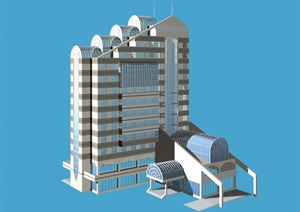某地现代风格办公楼建筑设计3dmax模型