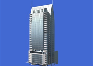 现代风格高层办公大厦建筑设计3dmax模型