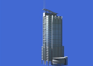 一栋现代风格高层办公建筑设计3dmax模型