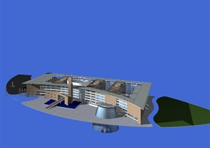 某商务办公区建筑设计Max模型