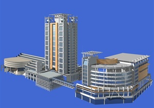 某商业酒店建筑设计Max模型