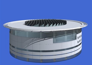 现代风格圆柱形展览馆建筑设计3dmax模型