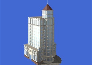 欧式风格酒店建筑设计3dmax模型