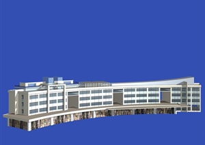 现代风格四层商业办公建筑设计3dmax模型