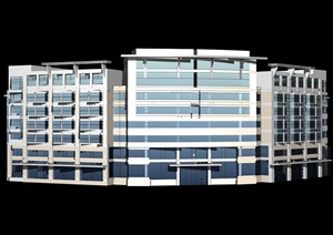 现代风格多层办公建筑设计3dmax模型