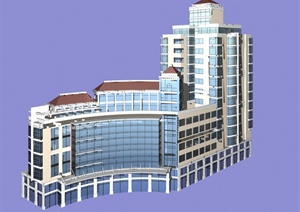 多层办公、商业综合体建筑设计Max模型