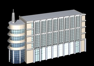 现代风格五层办公楼建筑设计3dmax模型