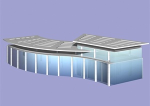 现代简约办公楼建筑设计3dmax模型