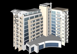某小高层酒店建筑设计Max模型